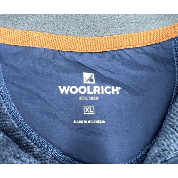 Woolrich Men's XL Long Sleeve Blue Pullover Quarter Snap Button Sweater - Picture 6 of 8